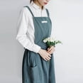 thumbnail image 4 of Binwennn Bib Aprons for Women And Men Hair Stylist Apron with Bling Mens Aprons plus Size Soft Apron Solid Color Bandage Aprons Japanese Style Kitchen Cooking Clothes For Women Chef, 4 of 4