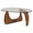 Noyer/verre Clair/43.3 Po, variante sur ClinQ Table Basse de 43,3 Pouces pour Salon, Table Centrale Milieu du Siècle Moderne avec Dessus en Verre Clair et Base en Bois de Cerisier, Transparent/cerisier