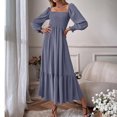 thumbnail image 1 of mtvxesu Robes pour Femmes, Robe Décontractée pour Femmes à Manches Longues, Col Ras du Cou, Manches Longues, Taille Haute, Mini Robes, 1 of 8