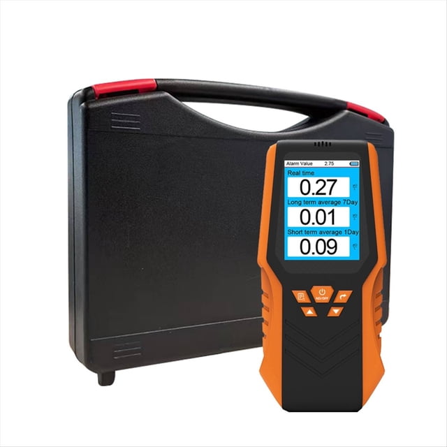 Détecteur de Radon Portatif Précision en Temps Réel Longue Durée Moyenne Écran LCD Kit de Test de Radon pour Maison École Test de Radon