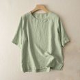 thumbnail image 2 of Yuyuzo Hauts pour Femmes Manches Courtes Col Rond Blouses Décontractées Confortables Tuniques Amples, 2 of 7