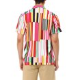 thumbnail image 3 of INSPIRE CHIC Chemises à Rayures pour Hommes à Manches Courtes, Boutonnées, Chemise Hawaïenne Imprimée S Rose Rouge, 3 of 6