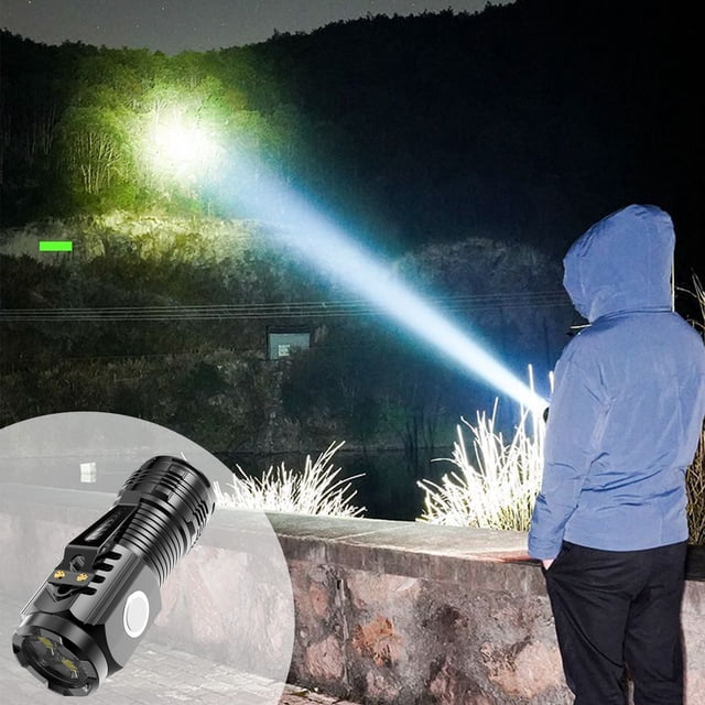 Lampe de Poche LED Portable à Pince à Bascule Mini Source Lumineuse Lampe 20W Puissance Batterie au Lithium Intégrée Résistance à l'Eau Grade IPX6 Métal Absorbable