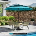 thumbnail image 2 of Gymax 10 FT Solar Patio Umbrella w/ 32 LED Lights 3-Tier Vented Top Tilt Adjustment Turquoise, 2 of 10