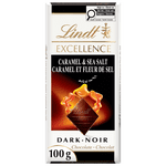 Lindt EXCELLENCE Caramel & Sea Salt Dark Chocolate Bar, 100 Grams
