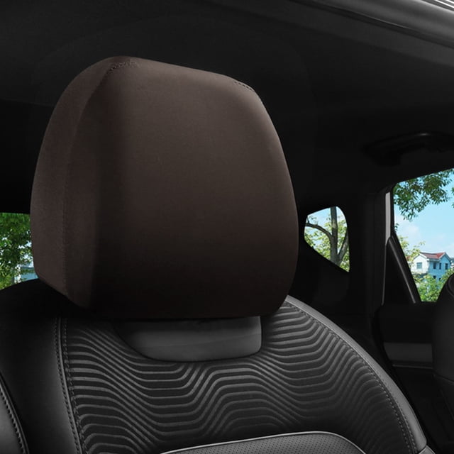Black Premium Cloth Headrest Cover For Car, Truck, SUV, Auto Fit