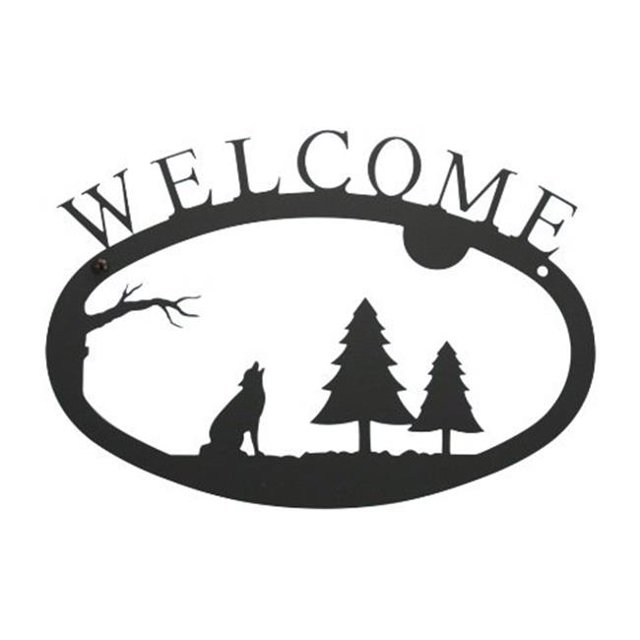 Village Wrought Iron WEL-145-S Petit Panneau de Bienvenue - Timberwolf