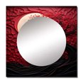 thumbnail image 2 of Designart "Radiant Ruby Red Moon" moon Square Mirror Wall Decor Astronomy - Large Red Square Bathroom Mirror - Square Printed Wall Mirror Art, 2 of 5