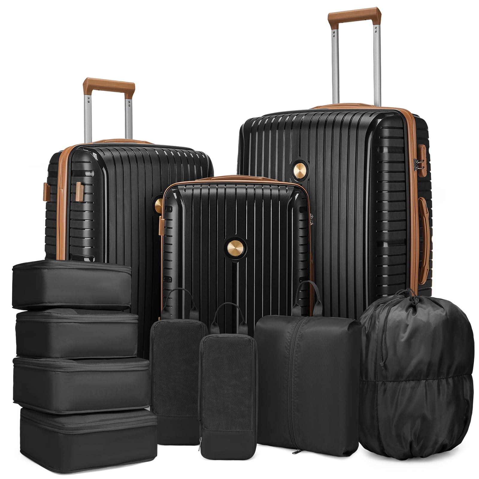 Joyway 11 Piece Luggage Sets Hardshell Lightweight Suitcase with TSA Lock Spinner Wheels