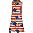 thumbnail image 2 of Robe d'Été pour Femmes 2024 Mode Grande Taille Ample Décontractée Col en V Jour de l'Indépendance Imprimée Manches Courtes Robes 50 % de Réduction Liquidation!, 2 of 5