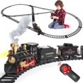 thumbnail image 1 of Train Set for Kids,Remote Control Electric Train Set for Children with Tracks,Steam Locomotive Engine w/Smoke Sound Light Cargo Vehicle,Christmas Bir, 1 of 8