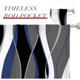 thumbnail image 4 of Navy Blue Valance Curtains for Living Room, Abstract Geometric Pattern Semi Sheer Kitchen Valances for Windows, Rod Pocket Short Window Treatment Decor, 52x18, 4 of 5