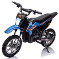 thumbnail image 1 of Bingirl 36V Ride on Dirt Bike 15.5MPH Fast Speed Off-Road Ride on Electric Motorcycle with 350W Motor LED Light Leather Seat Disc Brake (Blue), 1 of 6