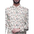 thumbnail image 3 of BESTMAN Chemise Décontractée Imprimée pour Hommes Coupe Ajustée à Boutons Manches Longues, 3 of 5