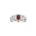 thumbnail image 1 of RYLOS Men's Rings 14K White Gold Classic 7X5MM Oval Gemstone & Diamond Ring Garnet January Birthstone Rings For Men Size 9, 1 of 7
