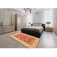 thumbnail image 4 of Ahgly Company Tapis d'Intérieur Carrés Abstraits Orange Tapis de Zone Abstraits, 3 Pieds Carré, 4 of 6