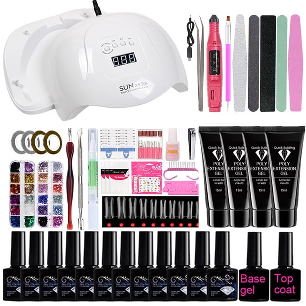 Complete Nail Art Starter Tools Supplies Nail Gel Extension Kit