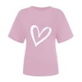 thumbnail image 4 of Diufon Hauts de la Saint-Valentin pour Femmes, Tunique Décontractée à Manches Courtes, Chandail à Col Rond, Blouse Tendance Mignonne à Imprimé Graphique, 4 of 6