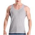 thumbnail image 2 of LOVZFMLL Tank Tops for Men's Summer Solid Color Sleeveless Base Sports And Fitness Round-Neck Tank Top, 2 of 7