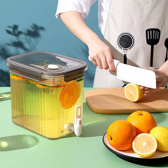 PRETXORVE Distributeur de Boissons Grande Capacité, Distributeur de Boissons avec Robinet Glace Contenant de Limonade avec Couvercle, Théière à Fruits Contenant de Limonade pour Boissons