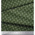 thumbnail image 3 of Soimoi Green Viscose Chiffon Fabric Leaves & Floral Printed Fabric 1 Yard 42 Inch Wide, 3 of 3