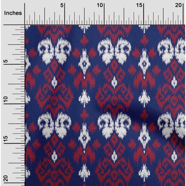 oneOone Polyester Lycra Fabric Paisley Ikat Printed Craft Fabric BTY 56 Inch Wide