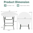 thumbnail image 4 of Costway Table Ronde Pliante de 32 Pouces Table Portable et Légère pour Usage Intérieur et Extérieur Blanc, 4 of 10