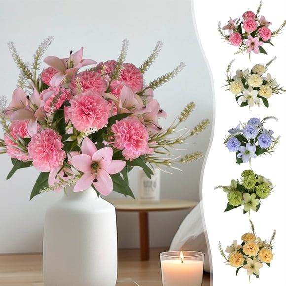 Wzzjkit Artificial Flowers Bouquets, Artificial Silk Flowers Bouquets for Wedding, Home Table Decorations, Wedding Centerpieces Bouquets Flowers Arrangement Decorations