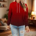 thumbnail image 2 of Sentmoon Hoodies Long Sleeve Loose Oversized Womens Pullover Gradient Color with Pocket Drawstring Womens Travel Outfit Fall Soft and Comfortable for Bookstore Visit Red M, 2 of 6
