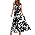 thumbnail image 2 of Pisexur Robe Longue Sans Manches à Col en V pour Femme, Robe d'Été Fluide à Volants et Taille Élastique, Robe de Bal Tendance à Imprimé Floral, Robe Longue Décontractée et Ample, Robe Portefeuille Confortable et Fluide Idéale pour les Vacances à la Plage, 2 of 5