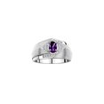thumbnail image 1 of RYLOS Mens Rings 14K White Gold Ring 6X4MM Oval Shape Gemstone & Diamond Ring Amethyst February Birthstone Rings For Man Gold Rings Size 10, 1 of 7