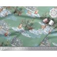 thumbnail image 2 of Soimoi Blue Rayon Fabric Animals & Pine Tree Print Fabric by Yard 56 Inch Wide, 2 of 5