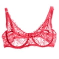 thumbnail image 1 of Women's Spaghetti Strap Padded Bra Feature V-Neck Training Bra Style W-1042 Red XL, 1 of 6