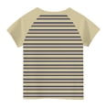 thumbnail image 5 of Économies d'Été! SROBPTY T-Shirts à Manches Courtes pour Tout-Petits, Garçons Tout-Petits Mode Col Rond à Rayures Imprimées Manches Courtes Kaki, 7 Ans, 5 of 5