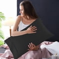 thumbnail image 4 of yulier 2Pcs Microfiber Queen Pillow Cases, Solid Color Super Soft Skin-friendly Cozy Pillowcases with Envelope Closure, Wrinkle, Fade and Stain Resistant Pillow Covers, 20x36, Black, 4 of 5