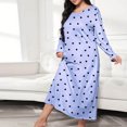 thumbnail image 1 of LSLJS Women's Spring Round Collar Long Sleeve Printed Large Size Loose Casual Dress, 1 of 3