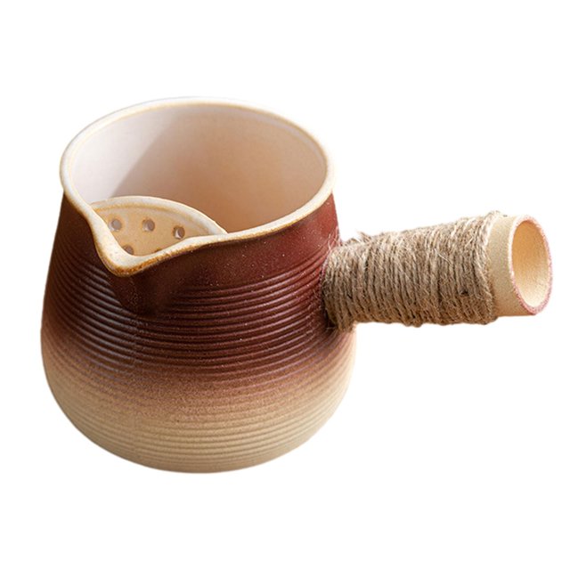 Lipstore 700ml Ceramic Teapot Durable with Anti Scald Handle for Kitchen Hotel Hiking