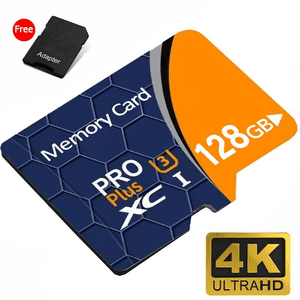128GB MicroSDXC UHS-I U3 V30 Classe 10 4K UHD Surveillance du transfert vidéo à grande vitesse SD Carte avec adaptateur pour Dash Cam