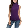 thumbnail image 1 of tarylea Womens Sleeveless Tops Plus Size High Neck Tank Tops Slim Fitted Undershirt Basic Layer Tees, 1 of 5