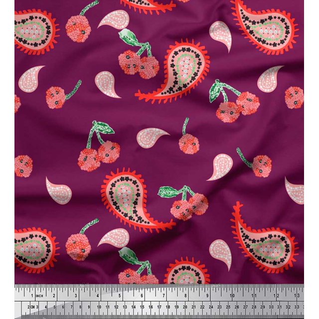 Soimoi Rayon Fabric Floral & Paisley Print Fabric by The Yard 56 Inch Wide