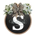 thumbnail image 1 of Pancarte de Couronne Personnalisée en Bois avec Monogramme pour Porte d'Entrée, 1 of 8