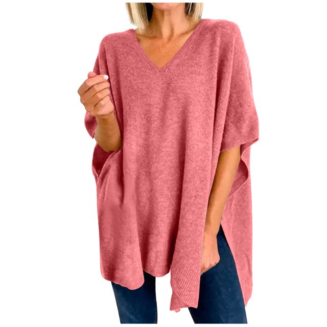 Birdeem Manteau Tricoté à Manches pour Femmes Chandail Col en V Ample Mode