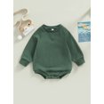 thumbnail image 2 of Faithtur Bébé Filles Garçons Sweat-Shirts Couleur Unie Manches Longues Col Rond Combinaisons Automne Hiver Bébé Bodys, 2 of 9