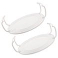thumbnail image 4 of Hytrove 2Pcs Circular Microwave Oven Rack White ABS Layered Design Kitchen Accessory, 4 of 8