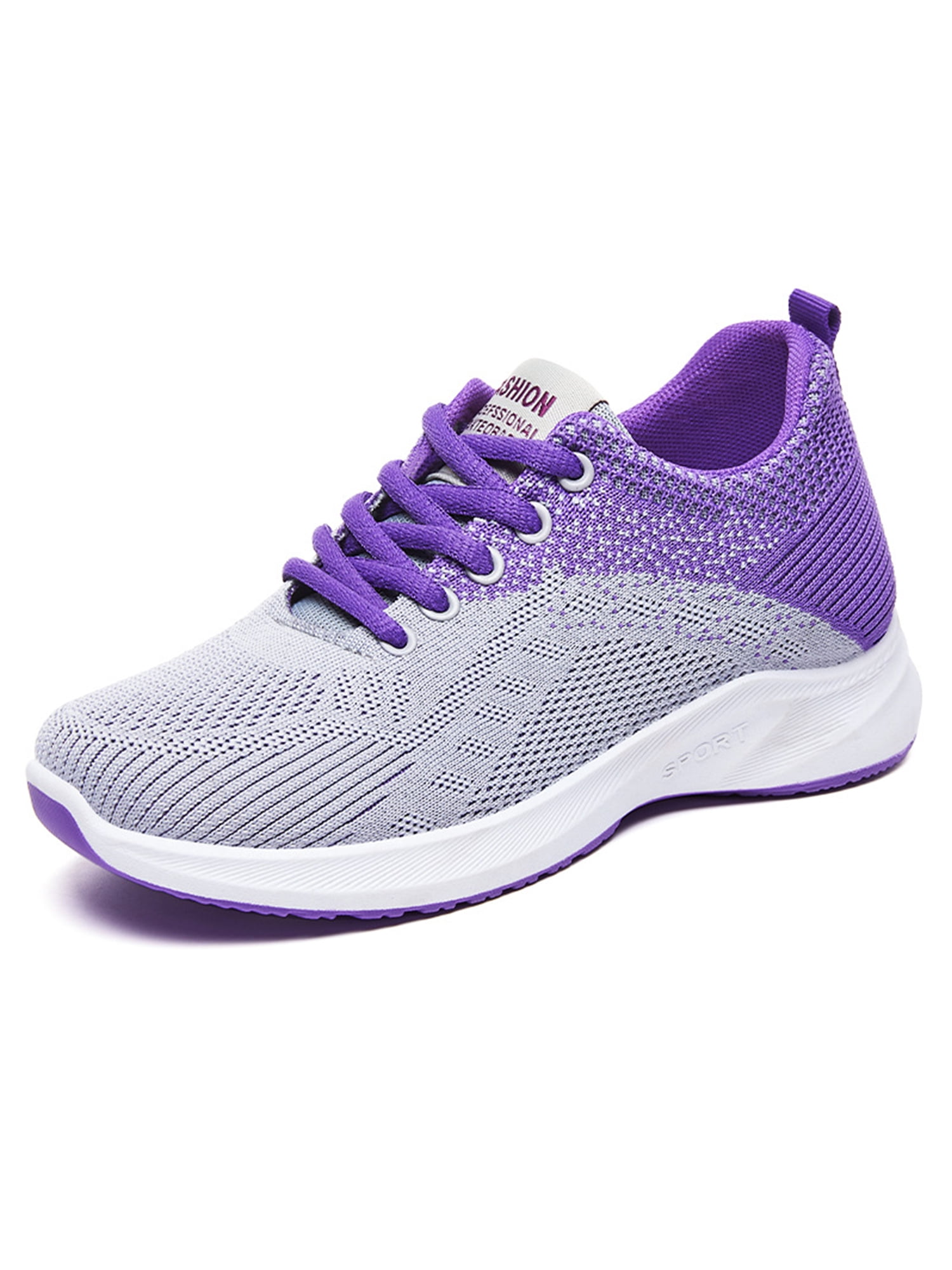 Daeful Women Athletic Shoes Fitness Workout Sneakers Outdoor Sport Lightweight Running Shoe Purple 9