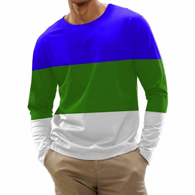 MesaSe Men Spring And Autumn Button Neck Solid Color Blouse Long Sleeve Top Bottoming Shirt