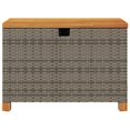 thumbnail image 2 of vidaXL Garden Storage Box Grey 80x40x48 cm Poly Rattan Acacia Wood, 2 of 5