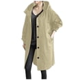 thumbnail image 1 of Hauts à Manches Longues pour Femmes Décontractés Femmes Couleur Unie Bouton Poche Récréatif à Capuche Manteau Coupe-Vent à Manches Longues Hauts, 1 of 9