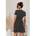 thumbnail image 2 of New Women's Print Floral Dress Dot Color Sexy V-Neck Patchwork Ruffles Beach Style Office Lady New Mini Vestido, 2 of 2