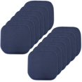 thumbnail image 2 of Sweet Home Collection Memory Foam Chair Cushion Honeycomb Pattern Solid Color Slip Non Skid Rubber Back Ultimate Comfort and Softness Rounded Square 16" x 16" Seat Cover, 12 Pack, Navy Blue, 2 of 4